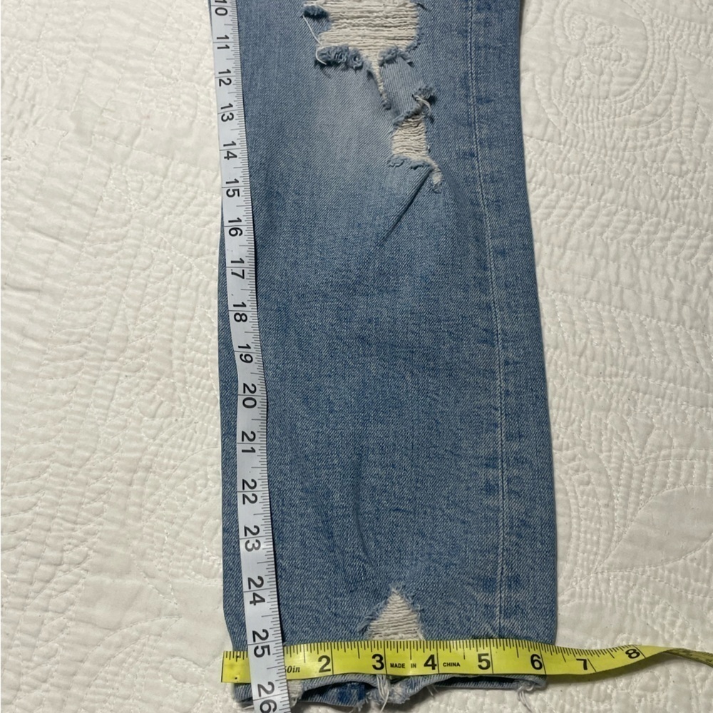 MOTHER SUPERIOR The Tomcat Ripped Crop Straight Leg Jeans 25 - Picture 11 of 16